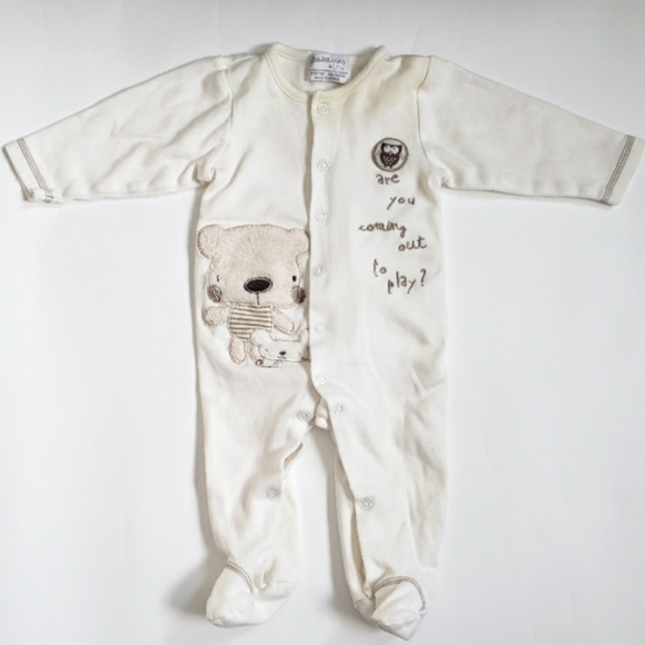 Babaluna Teddy Bear One-piece Sleeper with Hat - Picture 2 of 8